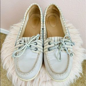 Light Blue-Grey Stripe Boat Shoe